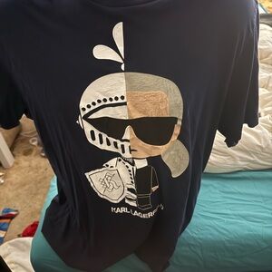 Karl Lagerfeld Dark Blue Knight Graphic Tee